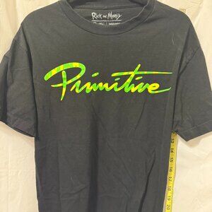 Primitive x Rick and Morty Black Graphic T-Shirt Portal Back Print
